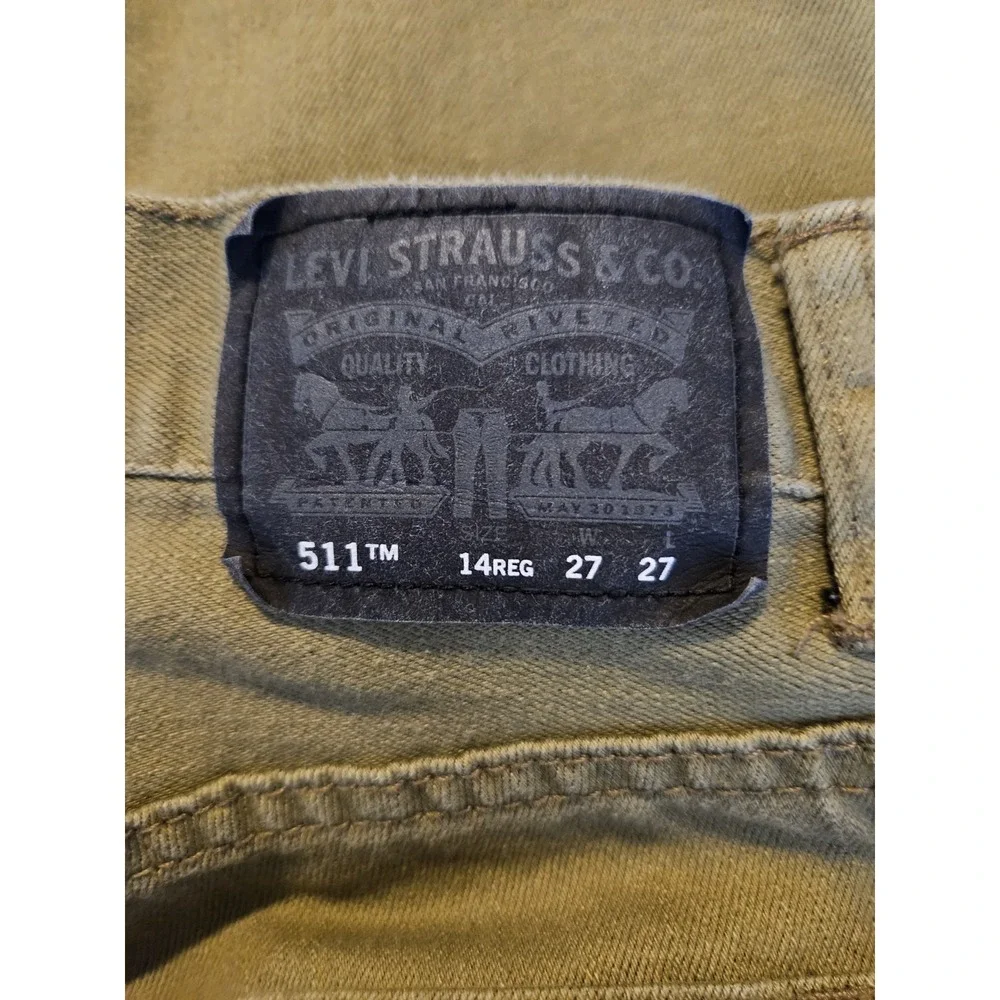 Levis 511 Slim Size 14 Regular W27xL27 Olive Green Actual (27x26)